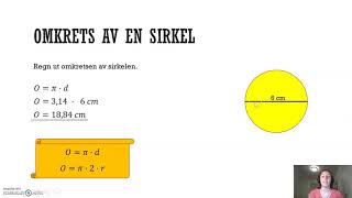 Omkrets og areal Sirkel [upl. by Bernhard]