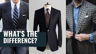 Suit Jacket vs Sport Coat vs Blazer  Whats The Difference [upl. by Cohby]