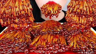 ASMR SPICY GOLDEN ENOKI MUSHROOMS MUKBANG RECIPE WITH MARA FIRE SAUCE NO TALKING EATING SOUNDS [upl. by Shipley]