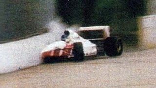 Michele Alboreto Imola Crash VERY RARE Imola 1991 Tamburello [upl. by Aprilette]