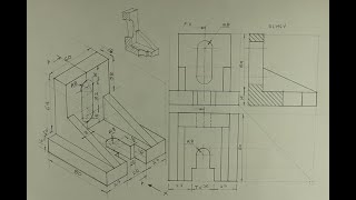 Sectional orthographic  Engineering drawing  Technical drawing [upl. by Lust74]