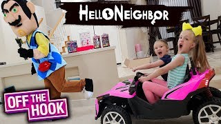 Pranking Hello Neighbor in Real Life Off the Hook Toy Scavenger Hunt [upl. by Bill]