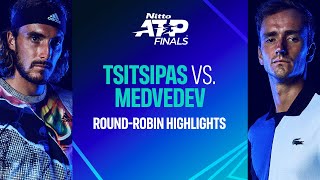 Tsitsipas vs Medvedev  Nitto ATP Finals Highlights [upl. by Tannie]