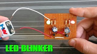 How to make ASTABLE MULTIVIBRATOR using Transistors LED Blinker [upl. by Ketchan598]