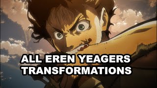 All Transformations from Eren Yeager in Attack on Titan ALL SEASONS Dub [upl. by Tandi]