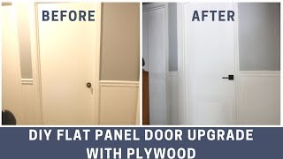 Flat Panel Interior Door Makeover  with Plywood [upl. by Odlo]