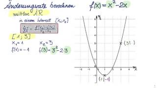 Änderungsrate berechnen  Differenzenquotient  Differentialquotient [upl. by Llehsram]