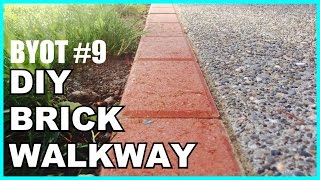 DIY BRICK WALKWAY  HOW TO INSTALL ACCENT PAVERS [upl. by Anaeg]