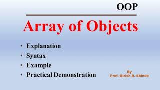 Array of Objects in OOP Hindi  Array of Objects in C [upl. by Ninazan68]