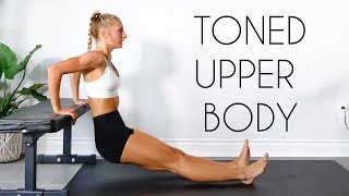 15 MIN TONED UPPER BODY WORKOUT No Equipment At Home [upl. by Joachima848]