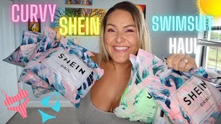 Shein Curve Swim Haul  Summer 2021 Plus Size Swim Suit Try On  Curvy Plus  Midsize Bathing Suits [upl. by Atinuaj15]