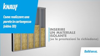 Come realizzare una parete in cartongesso Knauf 3D Video [upl. by Mohn]