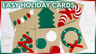 Easy Handmade Christmas Cards That Anyone Can Make  DIY Holiday Cards [upl. by Aleacim]