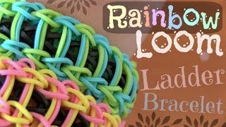 RAINBOW LOOM  Ladder Bracelet  How To  SoCraftastic [upl. by Aniaz675]