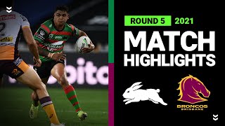 Rabbitohs v Broncos Match Highlights  Round 5 2021  Telstra Premiership  NRL [upl. by Dolhenty]