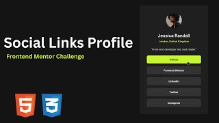 Social Links Profile  Frontend Mentor Challenge [upl. by Alekram]