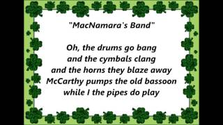 MACNAMARAS BAND words text amp lyrics St Patrick IRISH IRELAND top sing along song [upl. by Williamsen601]