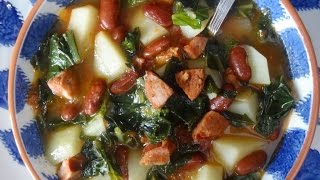 Portuguese Kale Soup  Sopa de Couve com Chourico [upl. by Daht317]