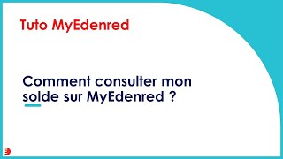 Comment consulter mon solde sur MyEdenred [upl. by Eimaraj]