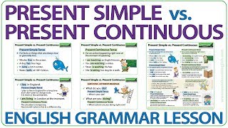 Present Simple vs Present Continuous Tense  Learn English Grammar  ESOL Lesson [upl. by Ecinuahs]