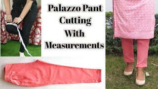 Palazzo Pant Cutting With Body Measurements  For Beginners  English Subtitles  Stitch By Stitch [upl. by Elatnahc]