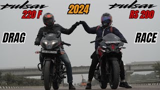 2024 Pulsar 220F vs RS200 BS7 Drag Race [upl. by Direj]