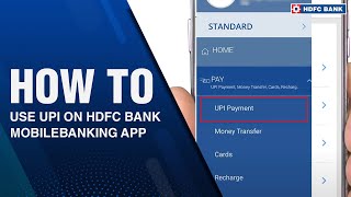 Howto use UPI on HDFC Bank MobileBanking App [upl. by Richardo]