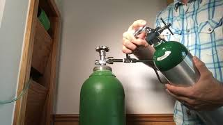 Oxygen Tank Filling  How to fill your oxygen tank with a transfill hose [upl. by Welford]