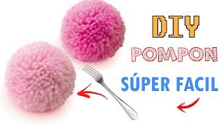 COMO HACER UN POMPON DE LANA CON UN TENEDOR [upl. by Laurice]