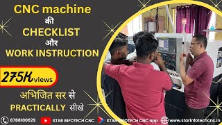 2 Work Instruction amp Checklist CNC Machine Operator Training CNC Programming Star Infotech CNC [upl. by Sema]