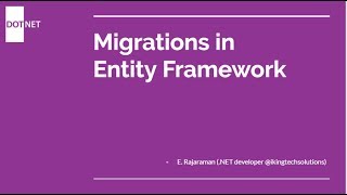 Entity Framework  Migrations in SQL Server Database [upl. by Ainirtac]