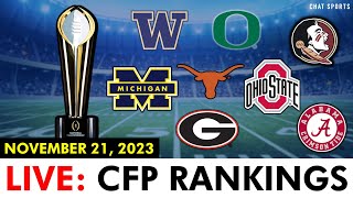 College Football Playoff Top 25 Rankings 2023 LIVE [upl. by Lyrac]