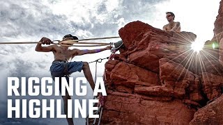 BeAlive  Slackline Setup  Rigging a Highline [upl. by Caffrey]