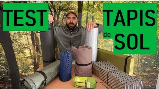 TEST 8 TAPIS DE SOL Lequel CHOISIR  randonnée bivouac bushcraft Thermarest Klymit Décathlon Bcb [upl. by Mariellen]