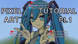 Minecraft Pixel Art Tutorial  Hatsune Miku Part 1 [upl. by Vinni]