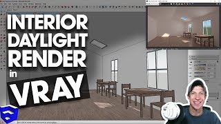 VRAY INTERIOR LIGHTING TUTORIAL – Rendering with Daylight in SketchUp [upl. by Arreit32]