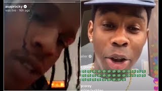 ASAP Rocky Hangs Up On Tyler The Creator For Acting SUS On Live [upl. by Taimi697]