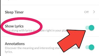 Jiosaavn Lyrics  How To Enable And Disable Lyrics In Jiosaavn App [upl. by Ahsed]