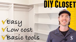 Simple but awesome DIY walk in closet build step by step [upl. by Peggi187]