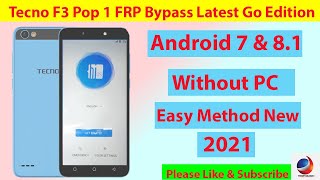 Tecno F3 Pop 1 Pro FRP Bypass Latest GO Edition Without PC [upl. by Sims]