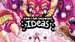 HOW TO GET DRAWING IDEAS  My Illustration Process [upl. by Wallraff]