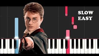 Harry Potter  Theme SLOW EASY PIANO TUTORIAL [upl. by Atilol643]