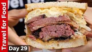 New York City Food Tour  HUGE Pastrami Sandwich at Katz’s Deli and The Halal Guys [upl. by Convery]