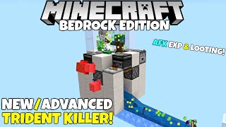 Minecraft Bedrock Updated Trident Killer AFK EXP amp Looting Mob Killer Tutorial MCPE Xbox PC Ps4 [upl. by Banky]