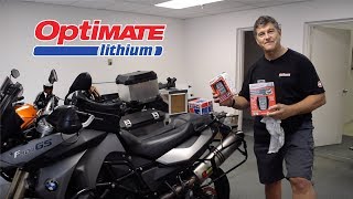 OptiMate Lithium EN BMW F800GS Lithium battery swap [upl. by Ynnav]