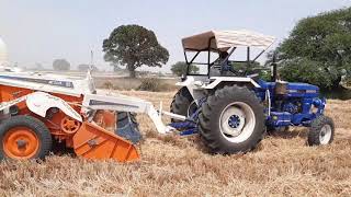 Farmtrac 6055 powermaxx on Straw reaper KSA [upl. by Ermeena]