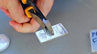 Whats Inside Fake Silver Bar and Coin [upl. by Ariahs]