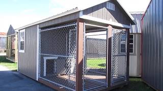 DERKSEN 8X16 DOUBLE DOG KENNEL AT BIG Ws PORTABLE BUILDINGS IN LAFAYETTE LOUISIANA [upl. by Htebsle187]