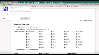 Install SSL on windows localhost WAMP  HTTP  SSL  HTTPS [upl. by Nyved991]