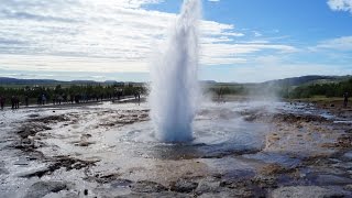 The Geysirs of the Haukadalur Geothermal Area Geysir Strokkur  IslandIceland [upl. by Steinke]